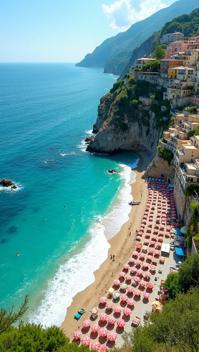 linen theme, A birds eye view of the Amalfi Coast s dramatic coastline, with turquoise waters, lush terraced gardens