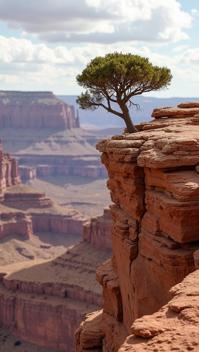 champagne theme, A close up of a gnarled, ancient juniper tree clinging to the edge of a red rock cliff in Canyonlands National Park, with the vast