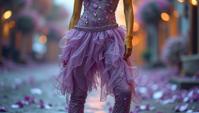 Fashion photography of a Thai supermodel Architect, dressed up as SpongeBob SquarePants character, wearing Platinum and Amethyst fashion outfit, Cluttered Mechanical Legs