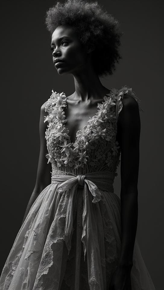 Fashion photography of a Fijian supermodel, wearing fashion outfit, by Hendrik Kerstens , Long exposure