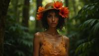 by Guido van Helten Zoe Buckman , Fashion photography of a jungle, best quality, supermodel