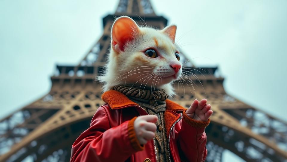 by Boris Kustodiev, Fashion photography of a Cyberpunk Cat Ferret Pok mon with Interesting parts, wearing fashion outfit, Hands Up Pose