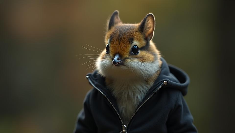 Fashion photography of a Juniper Titmouse , wearing fashion outfit, its fashion outfit is partially unzipped, Horror