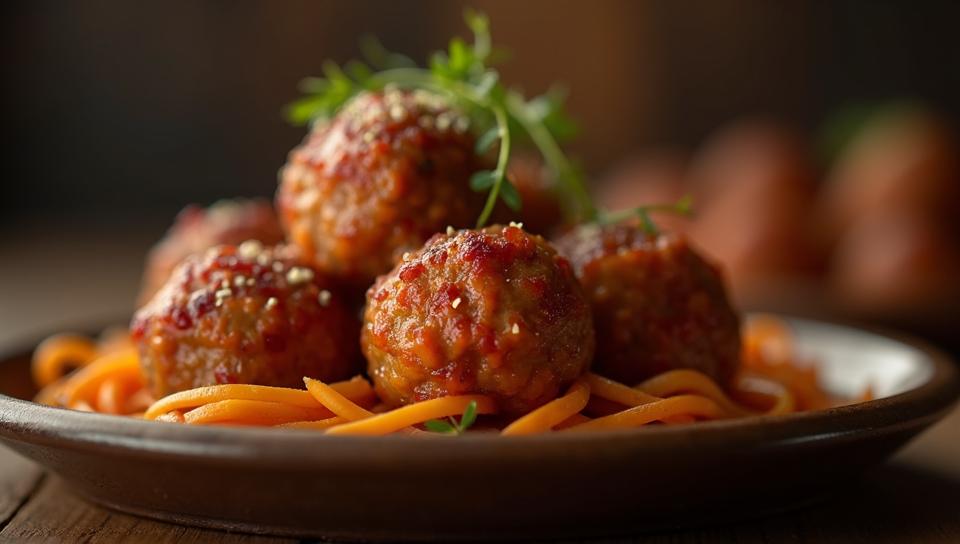 Food photography of a Meatballs, S, Sharp and in focus, civil rights
