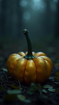 designed by Kees Scherer and Anne Brigman, Food photography of a Metallic pattypan squash, at Twilight, Horror