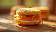 Food photography of a good looking, Ultrarealistic sandwich cookie, sharp and in focus, Kodak UltraMax