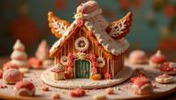 Food photography of a gingerbread, made from Supernova, elegant, Wide view