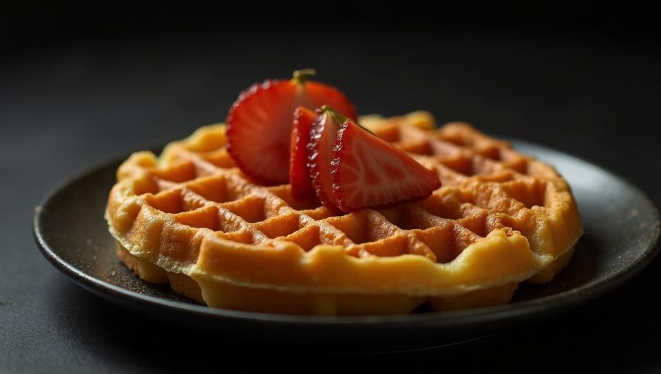 Food photography of a Inca waffle, smooth, moody lighting, Nikon Z