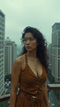 Horror photography of a burly Samoan Female Archangel Geologist, the Archangel is Nonchalant, at Overcast, magnificent