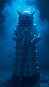 Horror photography of a blue theme , Female Dalek Cleaning, Sony A II, mm lens