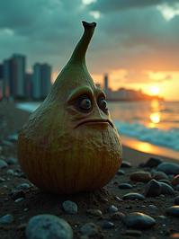 art by David Aronson , photograph, fairy tale, medium shot of a Homeric Fig