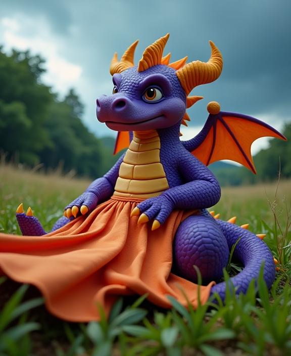 photograph, lush grass and Proxima Centauri in background, Golden ratio, POV shot of a Unmotivated Middle Aged obese Celtic Spyro the Dragon