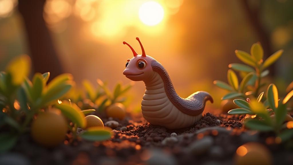 photograph, good looking, establishing shot of a lowborn Emotionally Charged were Slug , flora and Orchard background
