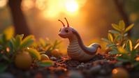 photograph, good looking, establishing shot of a lowborn Emotionally Charged were Slug , flora and Orchard background