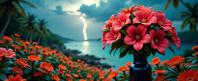 art by Jes s Meneses del Barco , photograph, stylized, establishing shot of a s Kitsch and Psychedelia Antsy pantsy Arcadian Bouquet