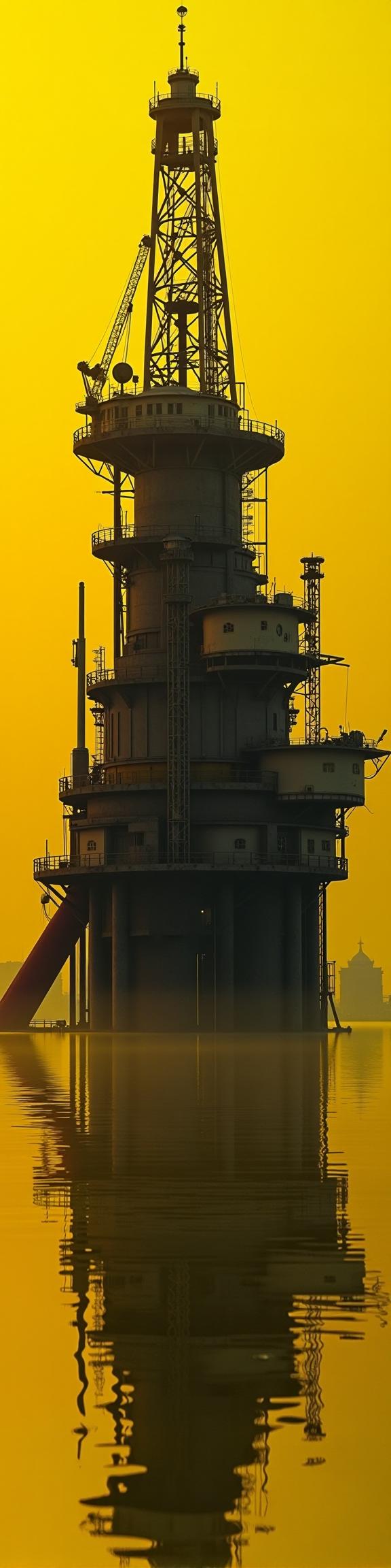 photograph, Golden ratio, High exposure of a Slovak Oil platform , it is very Hard and Ruffled
