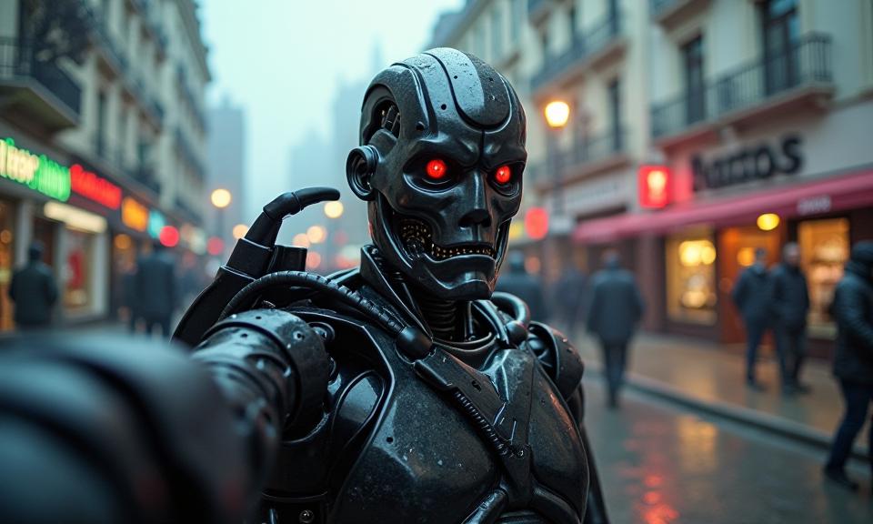 Terminator universe, designed by Kent Monkman and Gaston Lachaise and Jean Gabriel Domergue , photograph, majestic