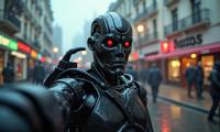 Terminator universe, designed by Kent Monkman and Gaston Lachaise and Jean Gabriel Domergue , photograph, majestic