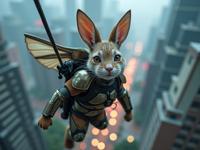 Star Wars universe, photograph, crowded fauna and flora, overhead angle of a Dense Electroluminescent short Vietnamese Bugs Bunny and Brad Pitt