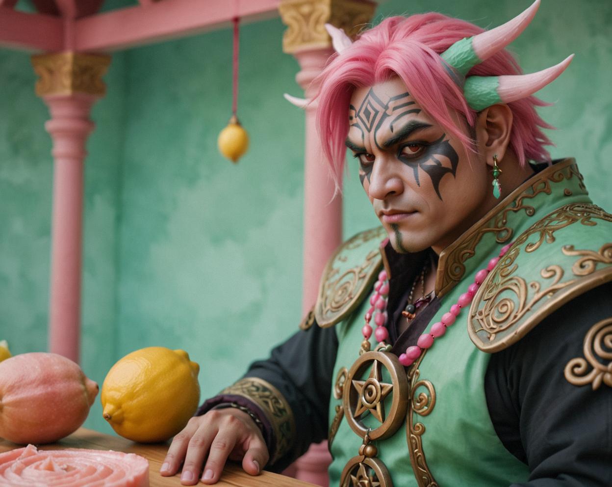Male Pandaren, fantasy photography, Rule of Thirds, soft focus