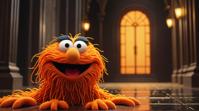 octane render, Art Deco, intricate details, wide angle of a the Illustrator from Sesame street
