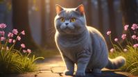octane render, fauna, British Shorthair Cat Goose hybrid , it is Human