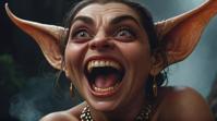 D D style portrait, fantasy, digital art, short Female Gremlin God