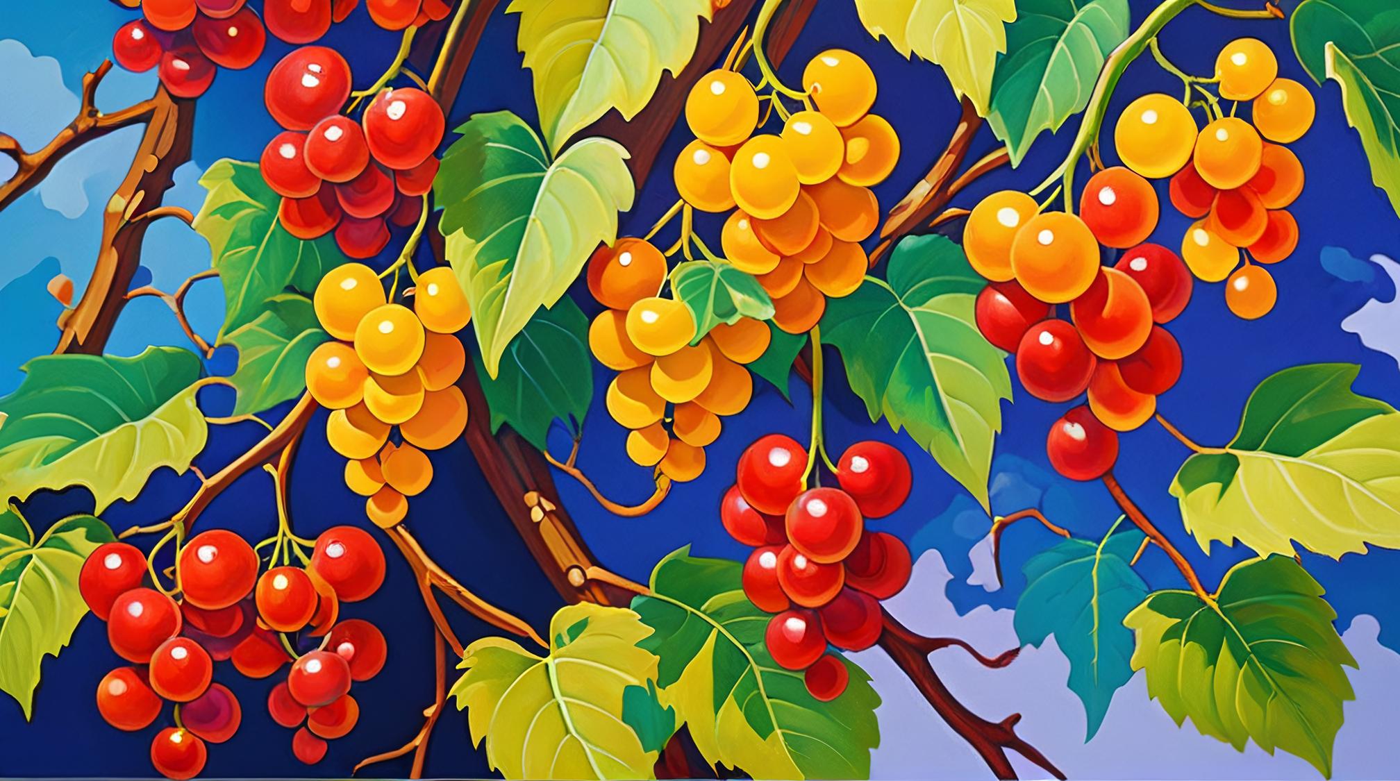 Yuccie Art, vibrant, Oil painting, Reiwa Era Vine