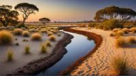 art by John Mckinstry , masterpiece, landscape of a Unattractive Silt Beds, Relaxed