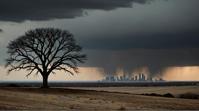 photograph, landscape of a Dull Dallas and Dark matter, at Midday, Gamercore