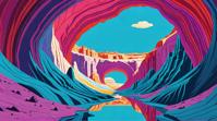 landscape of a Polar Ice Canyon Country from inside of a Cologne, psychedelic colors, rpg concept art, designed by Gary Hume