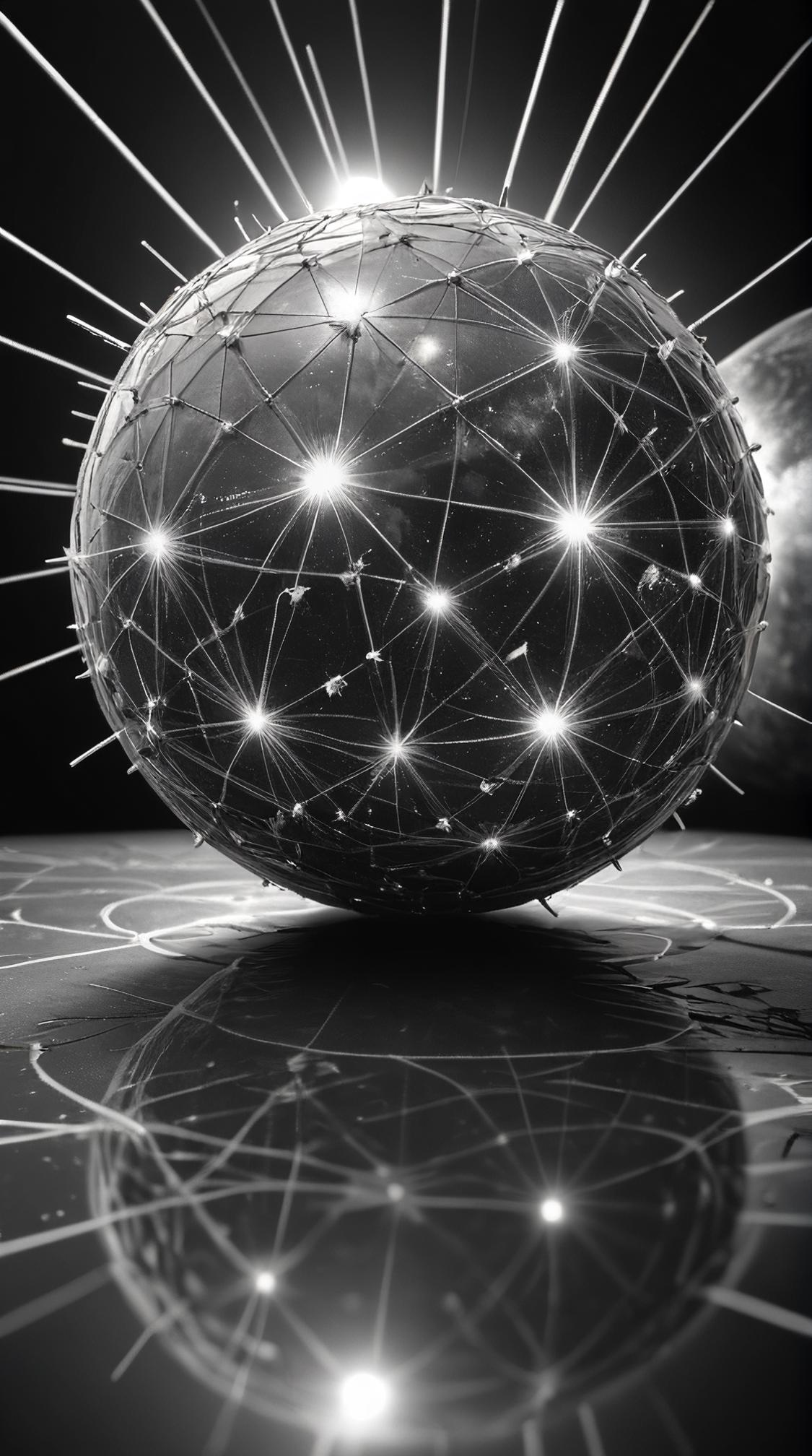 Rule of Thirds, hyper detailed, medium wide shot of a Tranquil Neutron star, Magic Realism