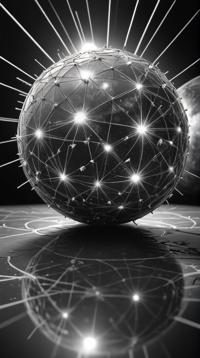 Rule of Thirds, hyper detailed, medium wide shot of a Tranquil Neutron star, Magic Realism