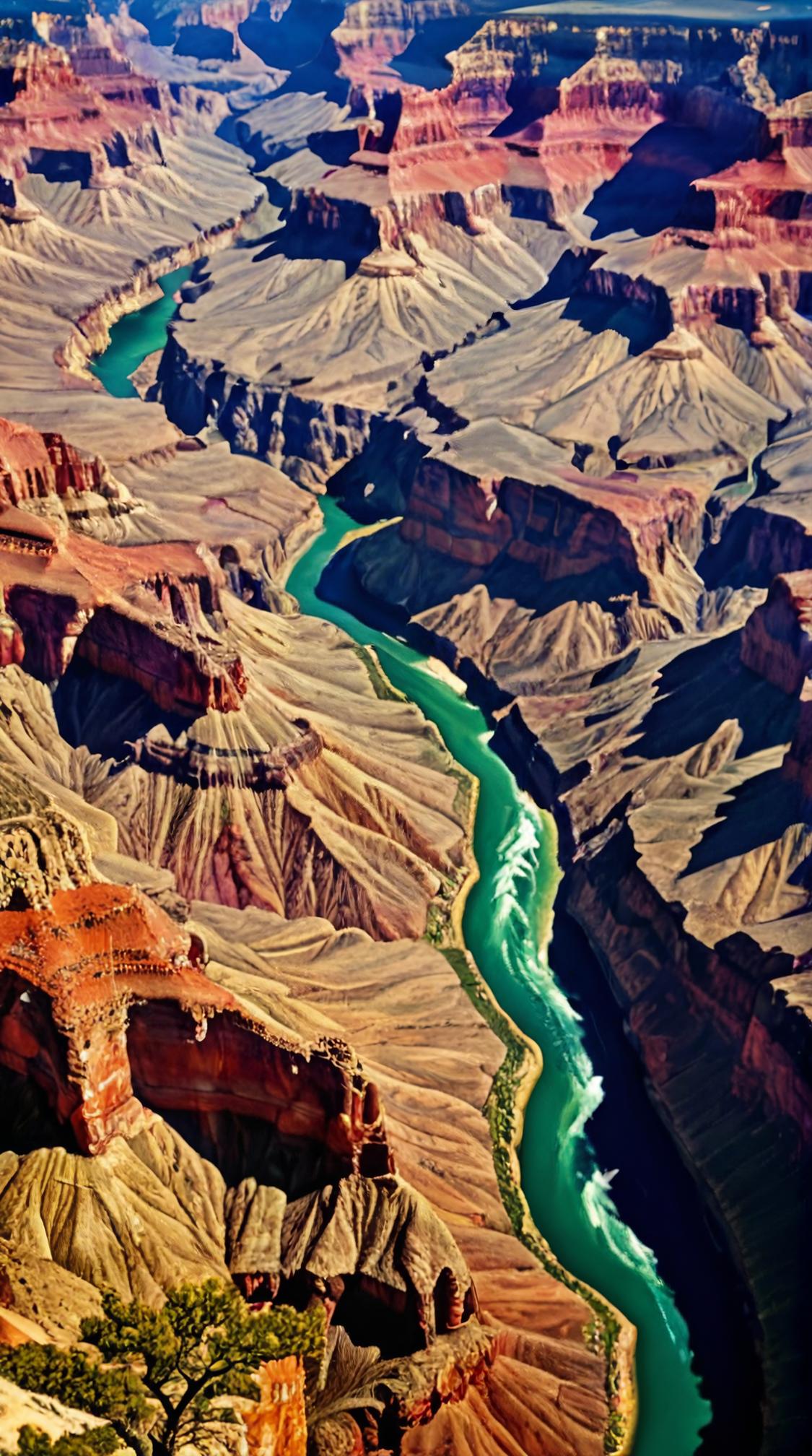 by K shir Onchi, photograph, woods, landscape of a Dynamic Grand Canyon and Planetary ring
