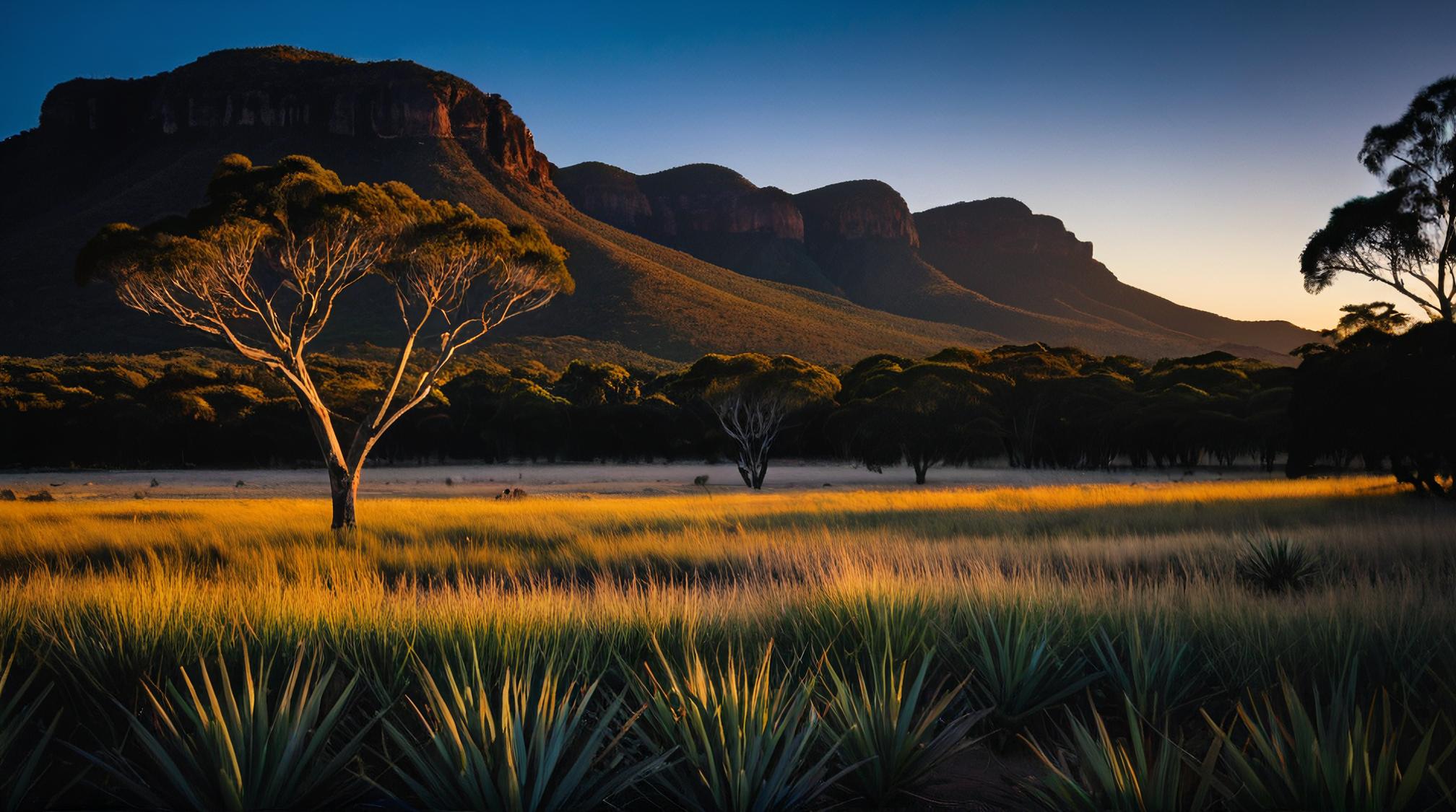 stylized by Fujishima Takeji, photograph, landscape of a Copenhagen The Australian Outback , Panamanian background