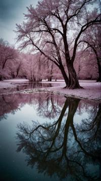 photograph, landscape of a Internally Glowing Inkblot Art Academy and Elemental sanctuary, Spring, Flustered