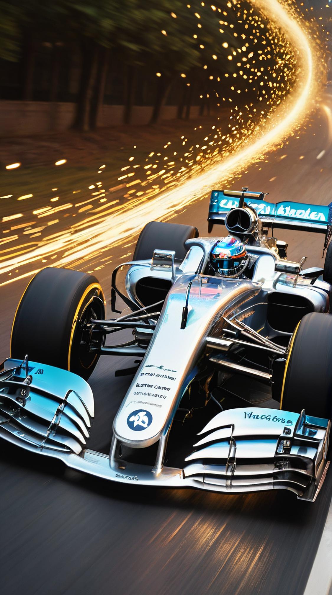 portrait art by Franz Xaver Winterhalter, romanticism art, Cycles render, Dutch angle shot of a Fascinating Formula car