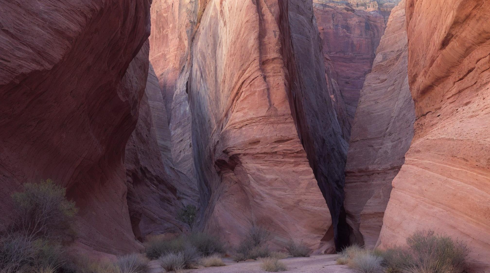 landscape of a Canyon Country, at Dawn, mm, artistic