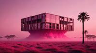 landscape of a Savannah, at Midday, Confused, Darksynth