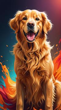 Furious Golden Retriever, Oversaturated, elegant, stunning