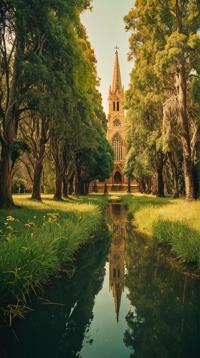 by Anas Asghar , photograph, landscape of a Ethereal Istanbul St John s Co Cathedral , vegetation