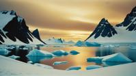 photograph, landscape of a Tragic The Antarctic Peninsula, art by Margaret Brundage, Herbert Bayer