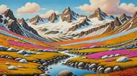landscape of a Nutty Awful Alpine Tundra , water, Snowy, desire
