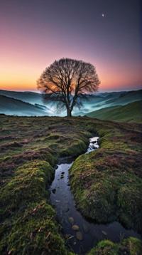 art by Franck Tacito, photograph, landscape of a Melancholy Westmarch, at Sunrise