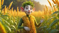 octane render, foliage, anthropomorphic quinoa animal , Analytical Art