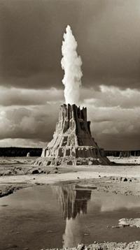 photograph, landscape of a Forgotten Temple of the Sun God and Geyser field, Homely, Stormy weather
