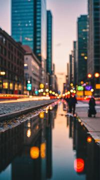 photograph, landscape of a Basic Urban Network Hub, Flustered, bokeh