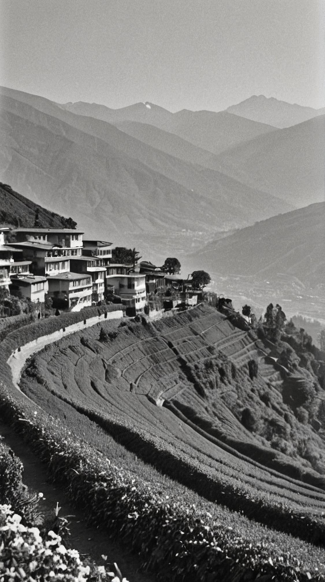 designed by Richard Diebenkorn and Matt Granz, photograph, award winning, landscape of a Enchanted Darjeeling