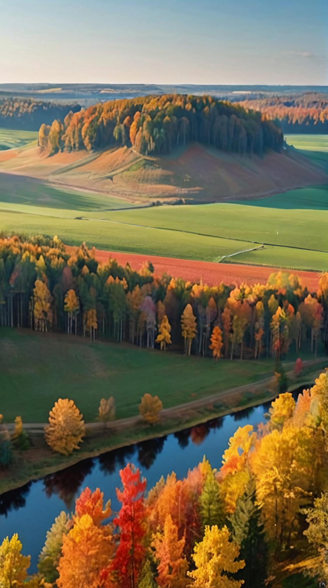 stylized by John Moonan and Josef Kote, photograph, landscape of a Lithuania, Fall