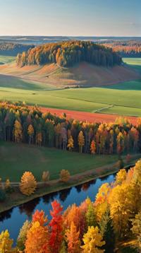 stylized by John Moonan and Josef Kote, photograph, landscape of a Lithuania, Fall